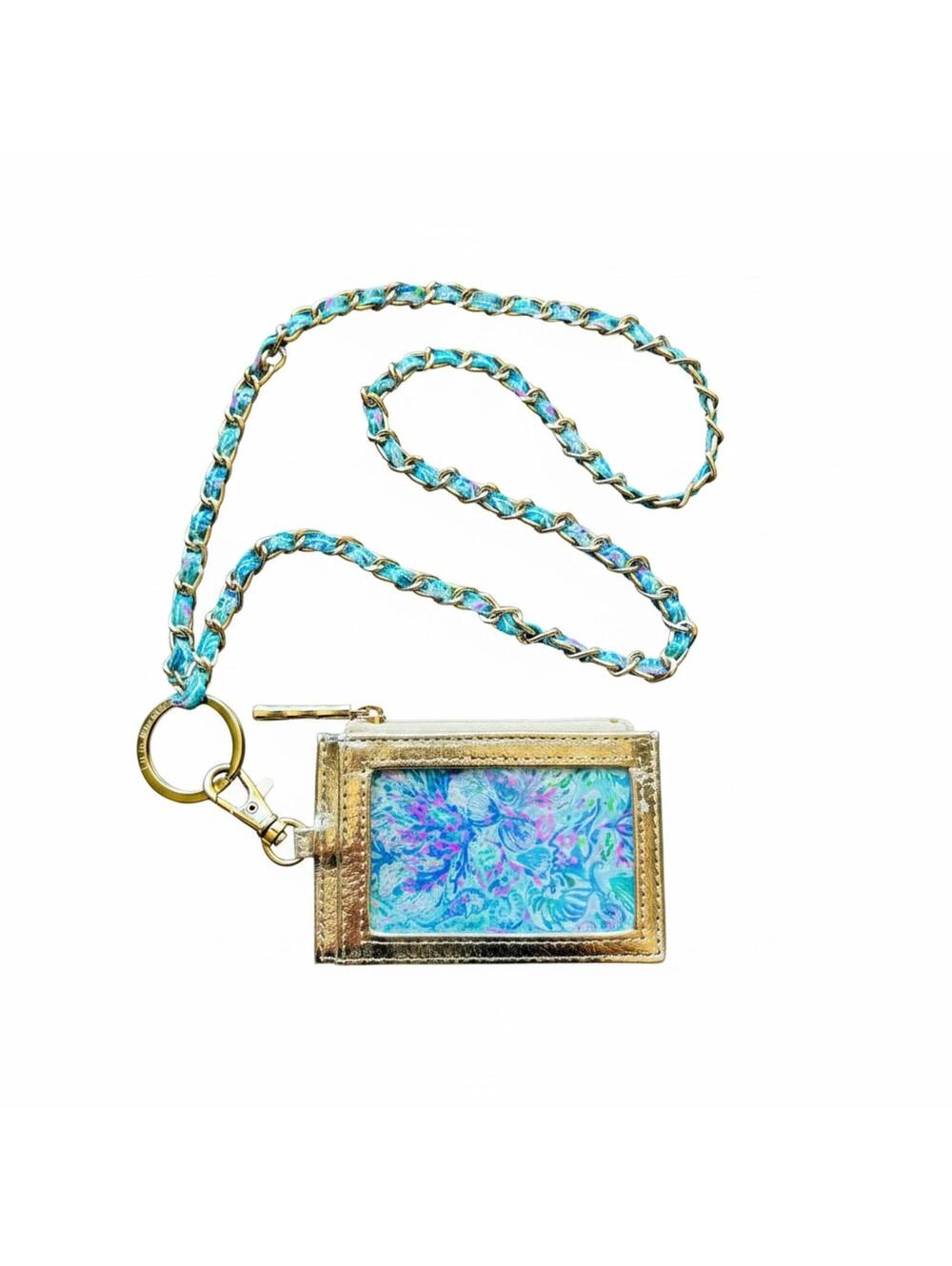 Lilly Pulitzer Soleil lanyard card Holder Zip Card Case Wallet - Picture 2 of 8